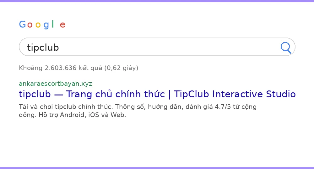 Cách tìm tipclub trên Google